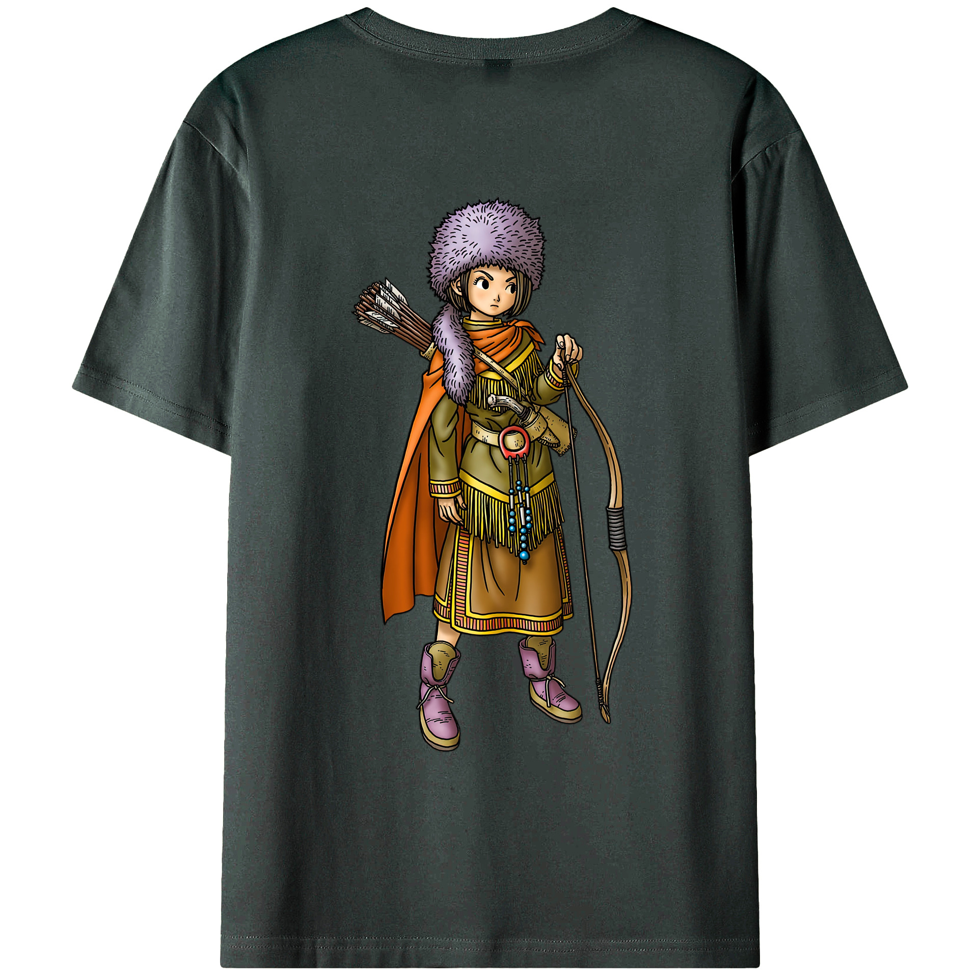 （画像用） ドラゴンクエスト Doragon Kuesuto Dragon Quest 綿100％ メンズ半袖Tシャツ（バックプリント） 通気性